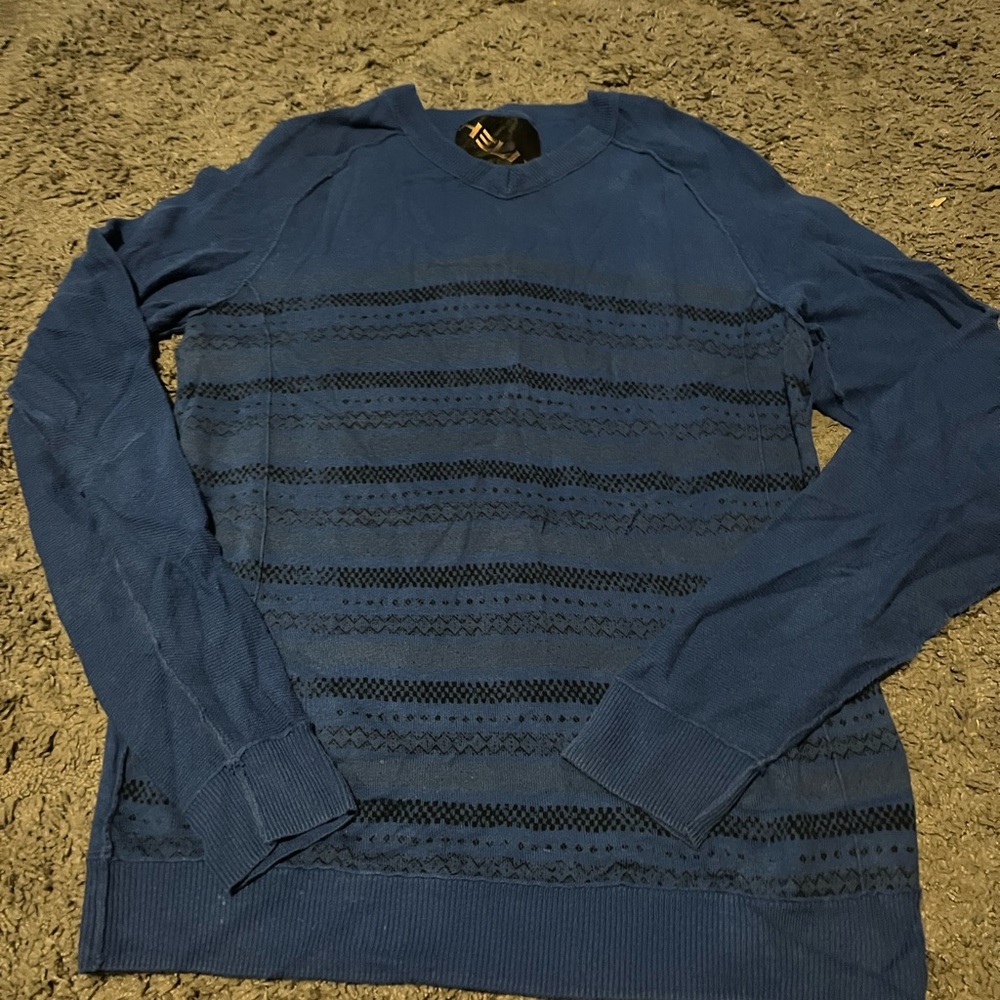 Men's Blue‎ Striped Sweater